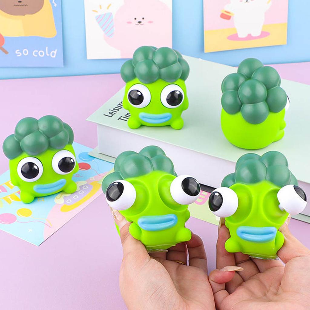 Lustiges Augapfel-Platzen Quetschspielzeug Squishy Hässliche Brokkoli Fidget Spielzeug Kinder Stressabbau Antistress Niedliches Gemüse Sensorischer Ball