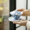 Auspicious Dragon Douli Gaiwan Sancai Kung Fu Tea Set - White Porcelain Mutton Fat Jade