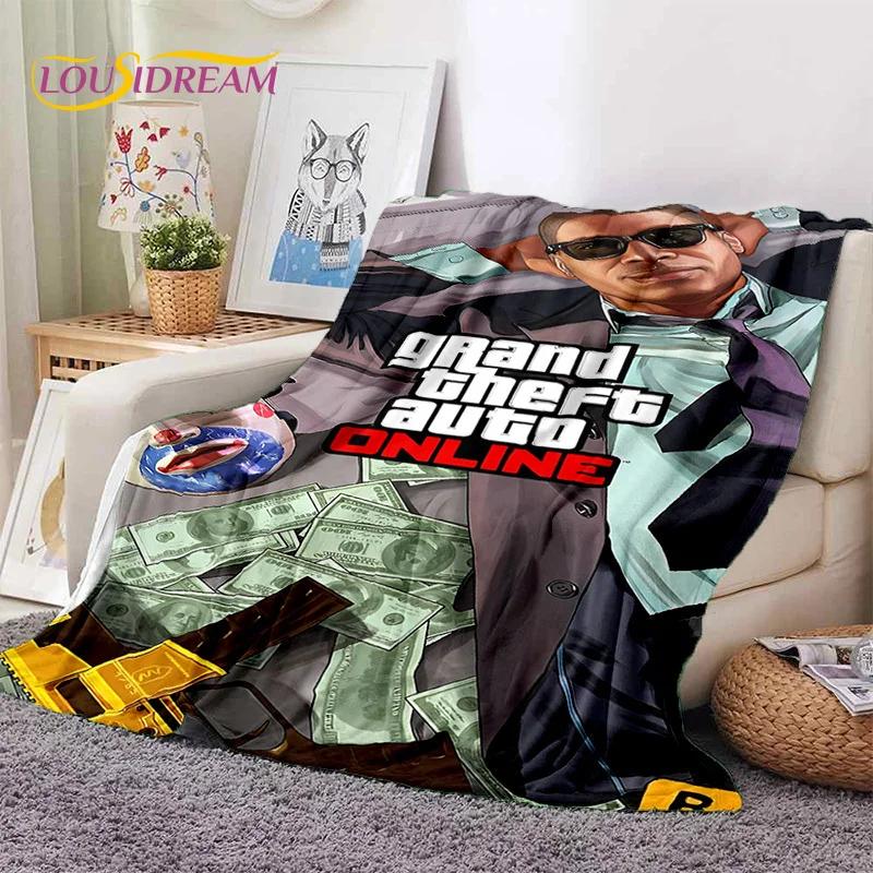 GTA Game Grand Theft Auto Gamer Soft Blankets,Keep Warm Throw Blanket Comfortable Blanket for Picnic Beds Sofa Home Bedroom Gift