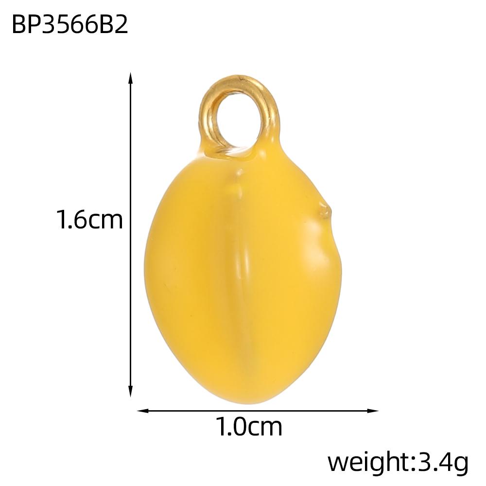 CARLIDANA Fruit Series Charm Enamel Stainless Steel Gold Plated Oil Drop Ice Cream Pendant for DIY Jewelry Necklace Making