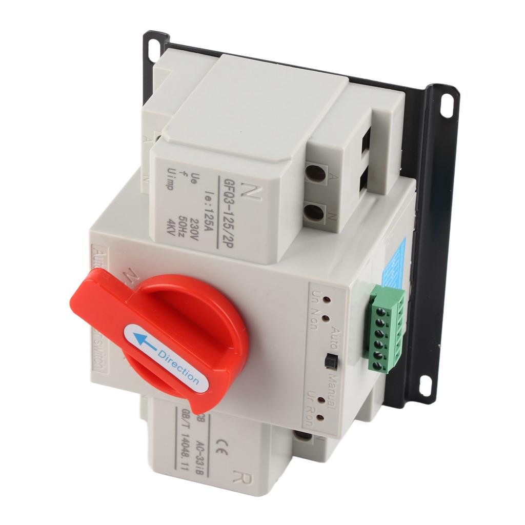 AC230V 125A Mini Dual Power Automatic Transfer Switch ATS 2P Generator Transfer Changeover Switch