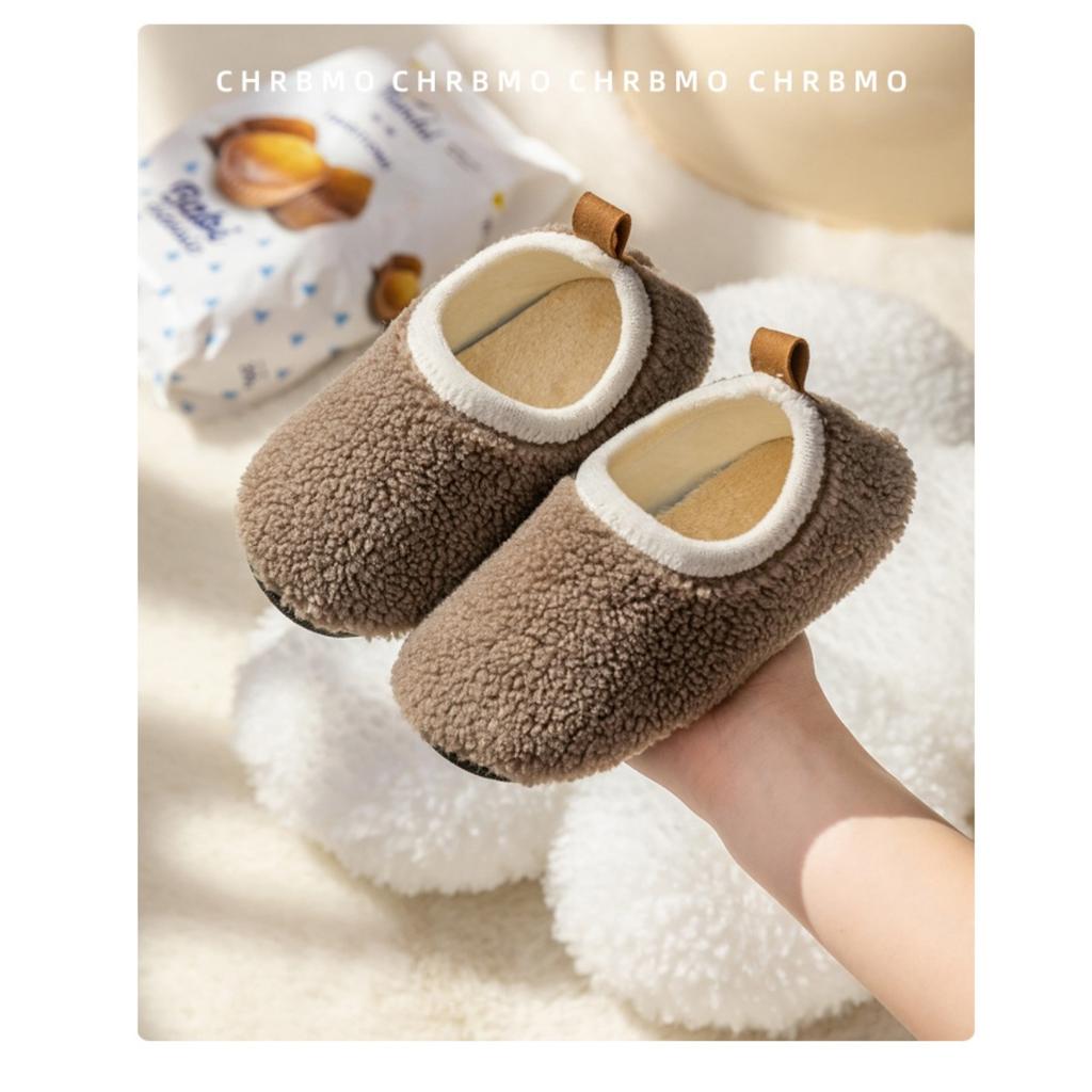 Kinder Baumwollpantoffeln Baby Junge Niedlich Indoor Zuhause Boden Socken Schuhe Anti-Rutsch Weiche Sohle Plüsch Mädchen Baumwollschuhe