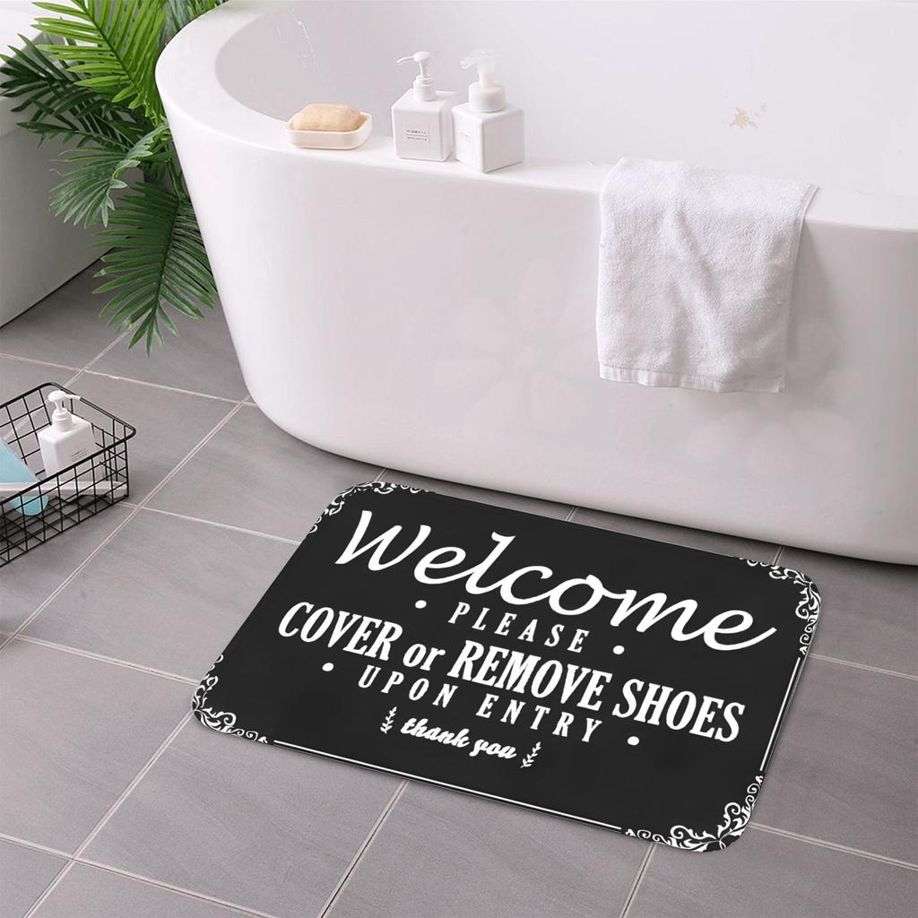 1PC Welcome Pattern Kitchen Rug Non-Slip Door Mat Pop design Bathroom Rug Bath Mat Carpet for Home Sink Laundry Decoreeree