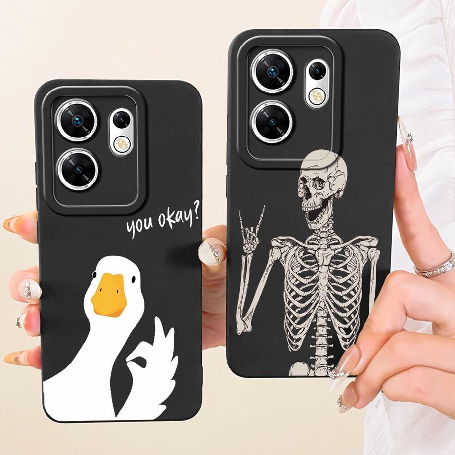 Fashion Painting Phone Case For Infinix Zero 30 4G 5G Zero X Neo X Pro Funda Soft Matte Silicone Bow Pattern Cartoon Cat Cover