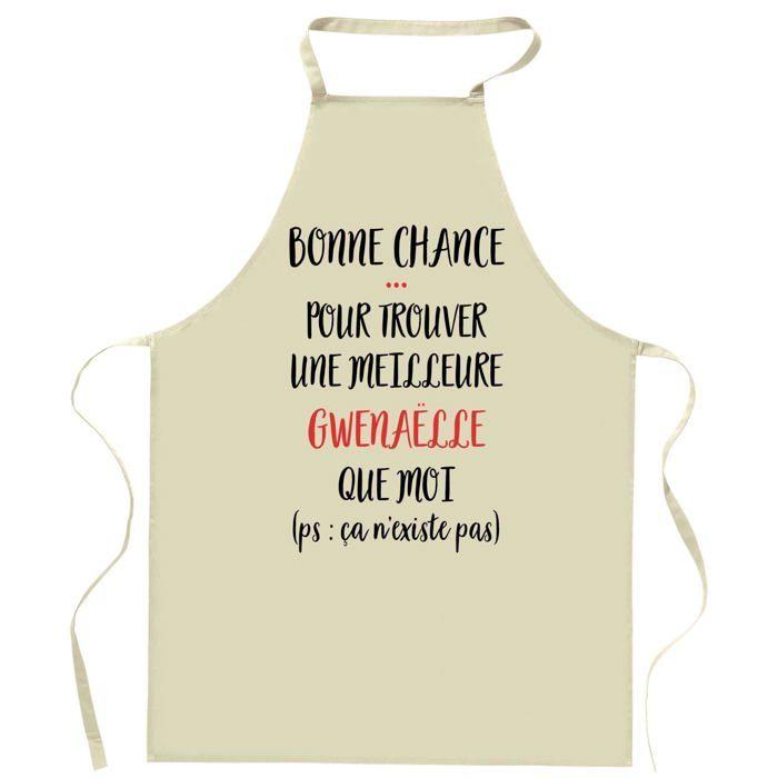 Planetee Tablier de cuisine Gwenaëlle ça n'existe pas | Cadeau Original Humour pour Cuisinière Vêtement Blouse de protection