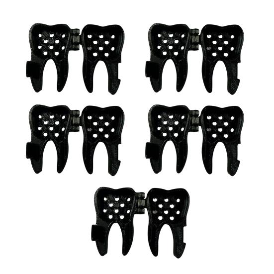 

5Pcs Toothbrush Head Box Travel Toothbrush Head Case Tooth-Shaped Protective Box with Lid for Home чорний