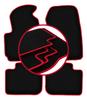 Velour Floor Mats with Red Edge For: Mitsubishi Colt VII Hatchback (2004-2008)