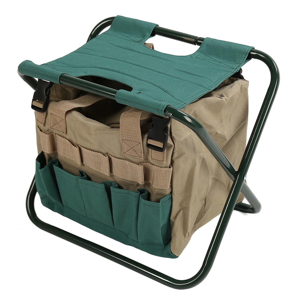 Heavy Duty Folding Stool Bag Multifunctional Gardening Folding Toolkit Stool for Gardeners