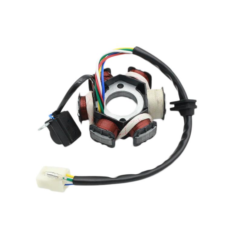 Horizontal Motorcycle Magneto Stator Coil, 6-Pole, Half Wave, 50-125cc ATV
