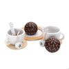 GINGER HOME – Wooden Tea and Coffee Service for Children with Accessories, White/grey, Tray 26x20 Cm, 3+ Years