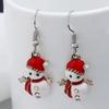 Christmas Happy Hat Snowman Earrings Drop Cartoon Decoration Jewelry for Women Girls Teens Kids Charms Gift