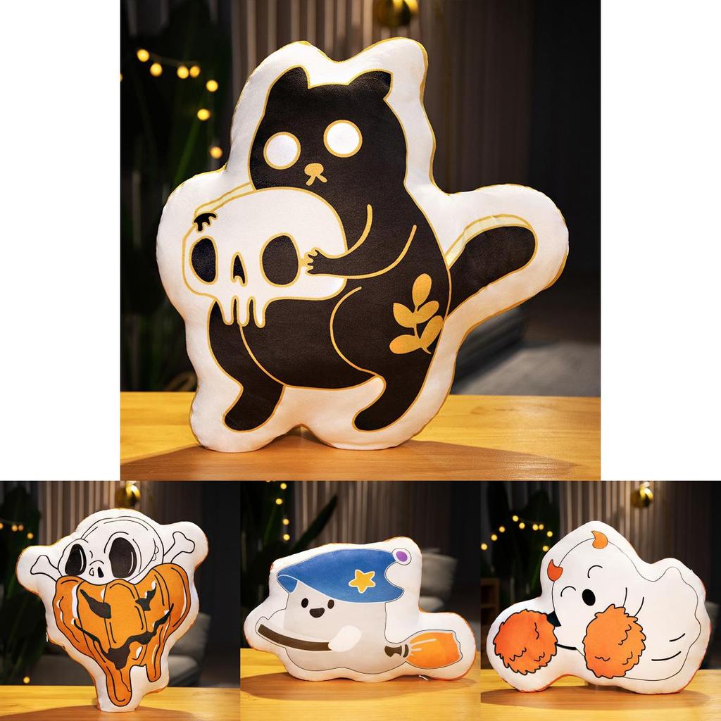 Halloween Spook Pluche Kussen Met Grappige Demon Print Voor Feestdecoraties En Cadeau-ideeën