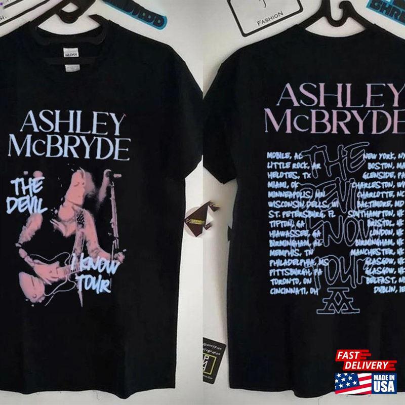 Ashley Mcbryde The Devil I Know Tour 2023 Shirt Fan Concert IL312 Unisex T-Shirt XXL