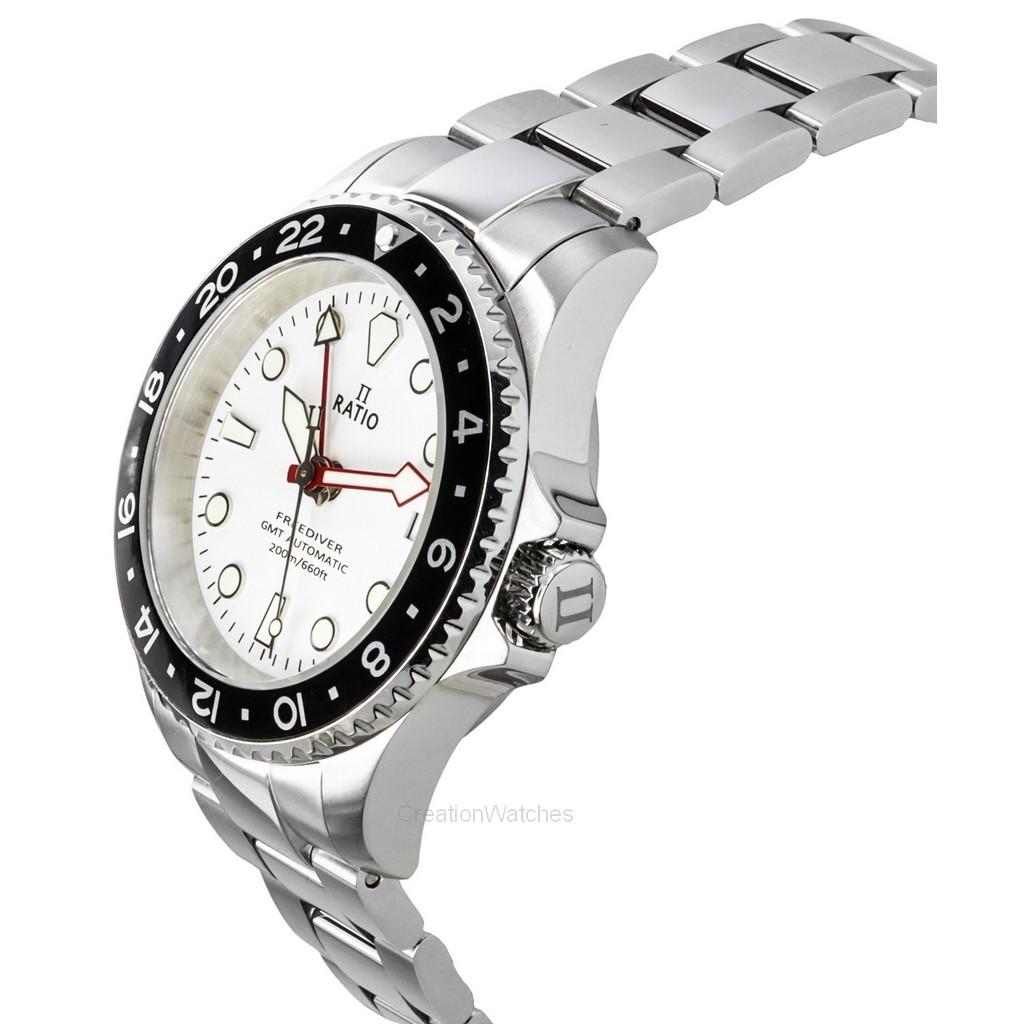 RATIO FreeDiver Orologio Subacqueo Automatico Uomo - Vetro Zaffiro GMT 40mm - 200m Impermeabile