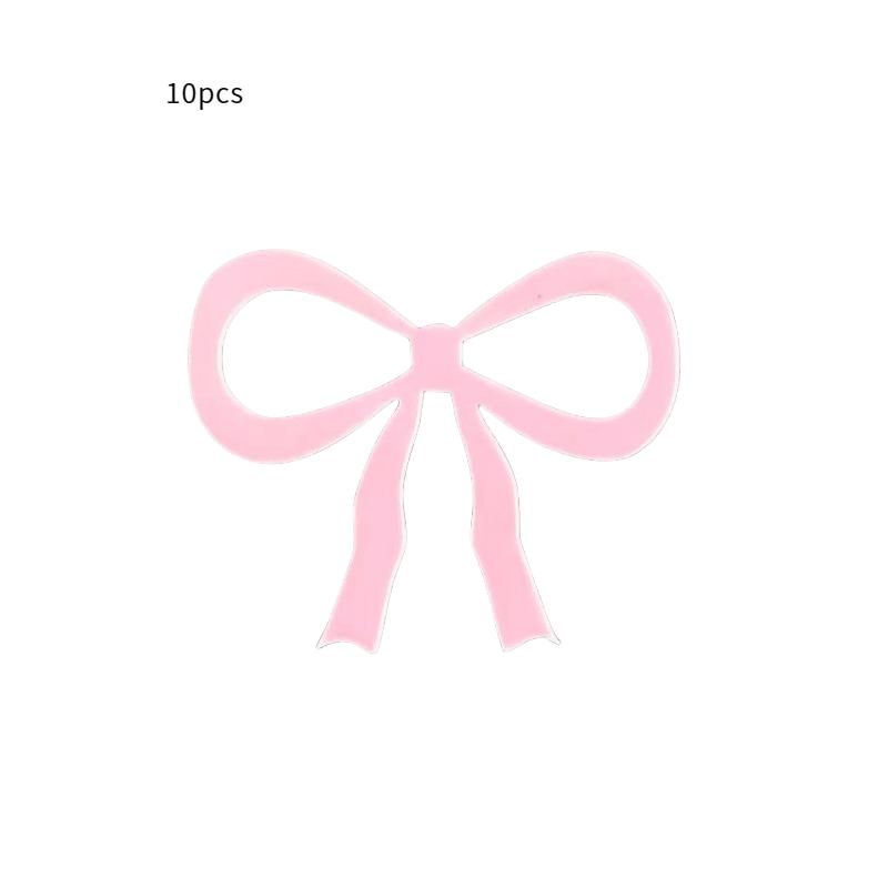 10pcs Acrylic Bow and Other Multi-Shape Wine Glass Ornament Drink Label Birthday Wedding Party Decoration Accessories