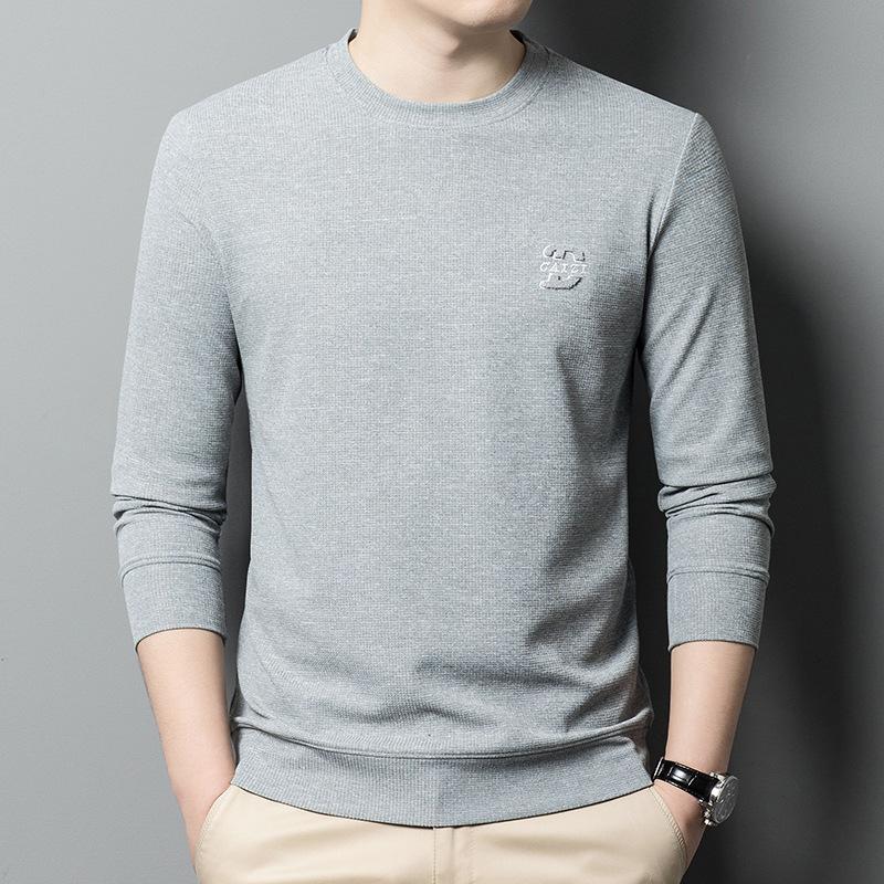 Spring and Autumn New Men's Round Neck T-Shirts for Young and Middle-aged Casual Trendy Sweaters Bottoming Shirts