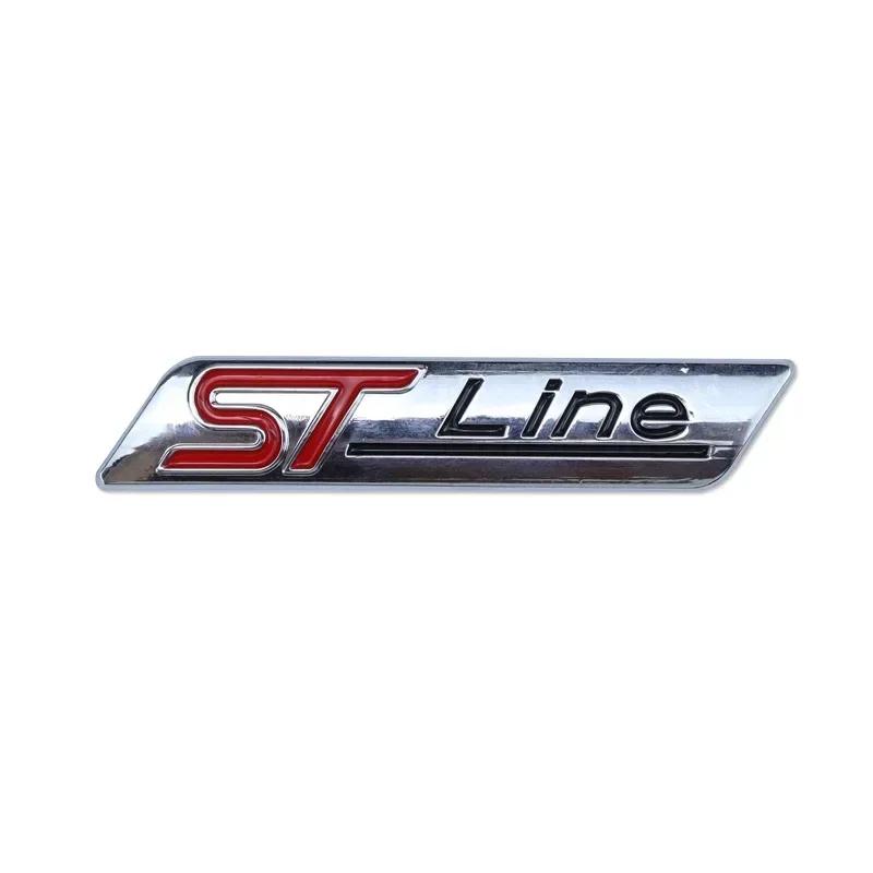 BAZN3 3D Metal STline Letter Rear Trunk Fender Emblem Badge Car Sticker For Ford Focus 2 3 4 ST Mondeo Fiesta Kuga Ecosport Explorer