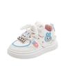 2025 Autumn Girls' Skate Shoes: Soft Sole, Non-Slip, Cartoon Design, Casual White.