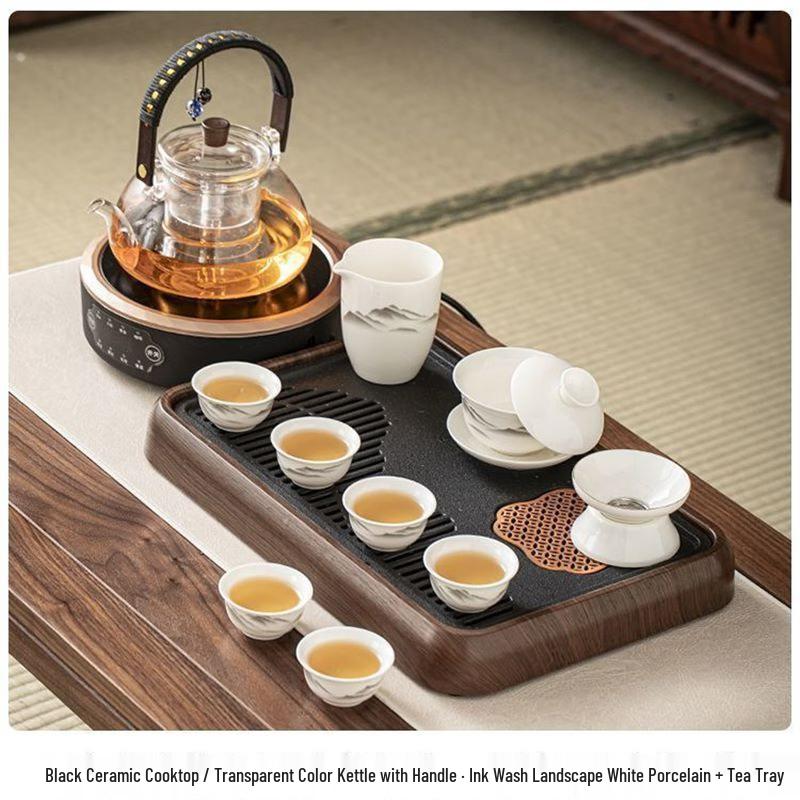 Ink Wash Style Black Electric Tea Set