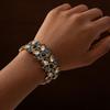 Fashion Retro Inlaid Diamond Colored Bracelet Light Luxury Trend Versatile Bracelet Niche High-End Jewelry