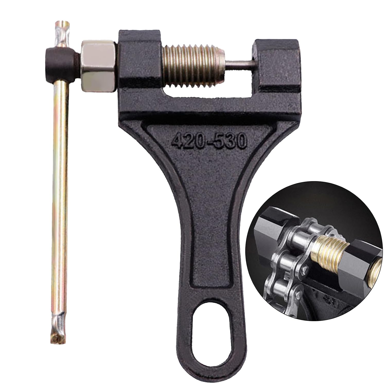 Chain Breaker #420-530, Heavy Duty Chain Breaker Riveting Tool, Chain Removal Pin Link Splitter Motorcycle Accessories Fit for Bike Bicycle ATV Dirt
