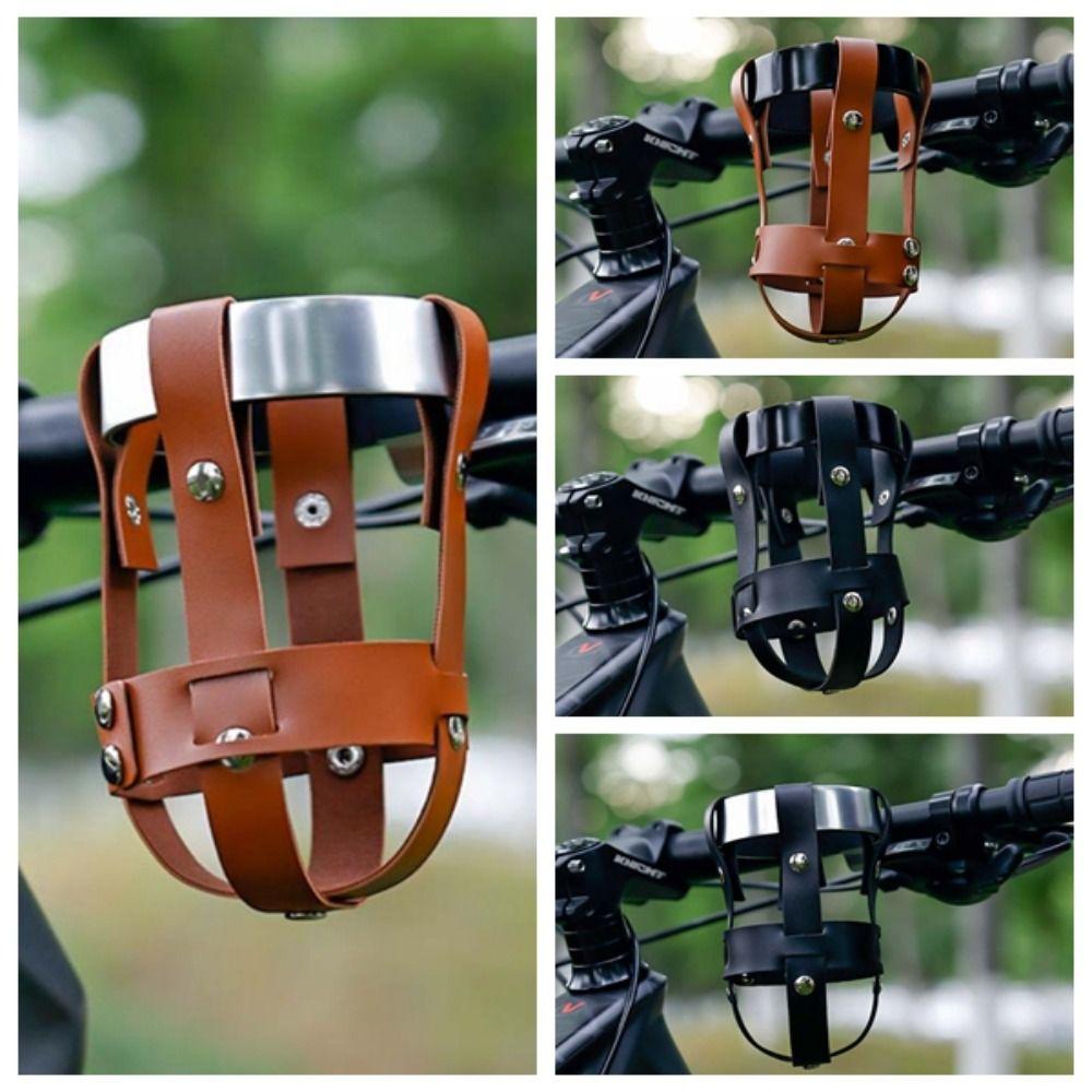 

1 Set Retro Bike Water Cup Holder Aluminium Zinc Zinc Alloy Electric Vehicle Kettle Holder Mountain Bike 1 set brown&white