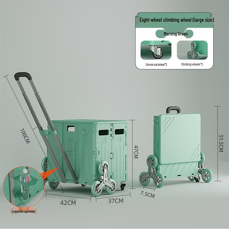 Kompaktní skládací nákupní vozík na schody a pro doručování