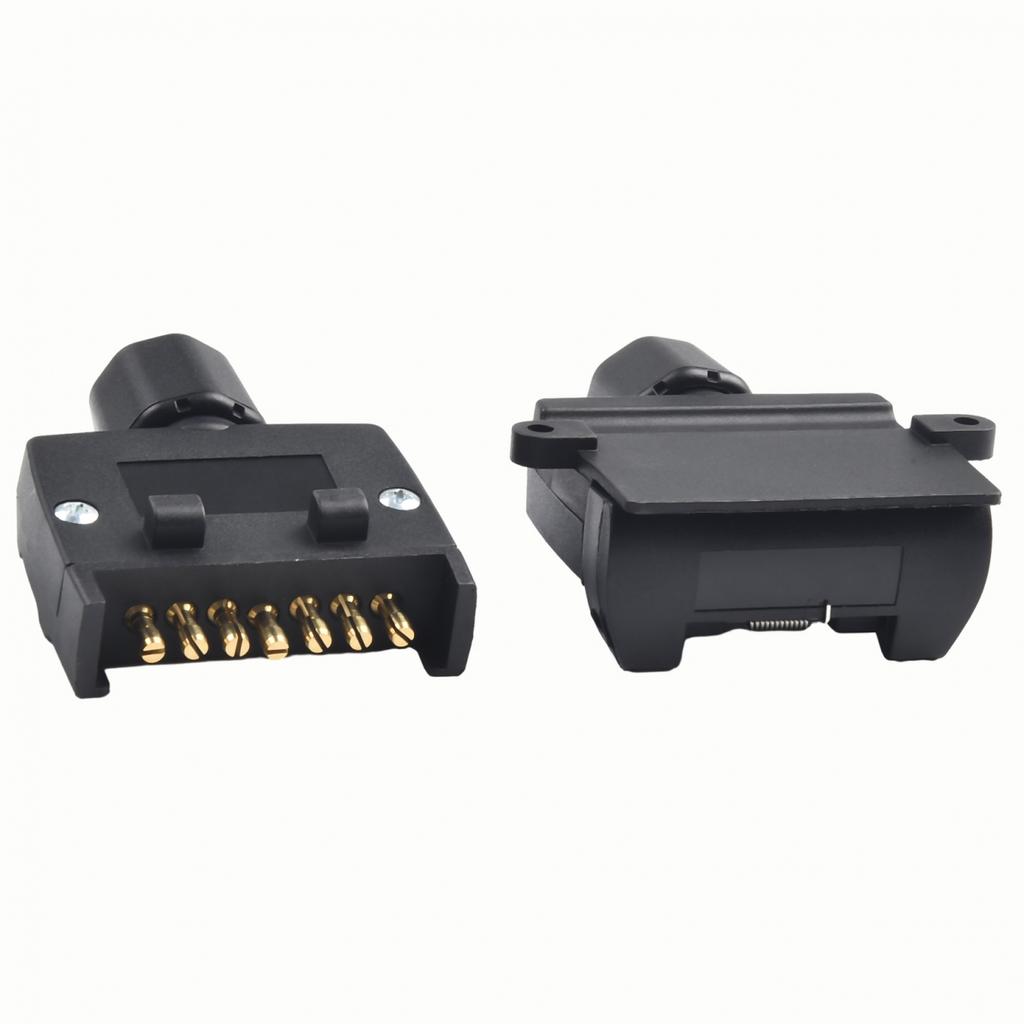 Long Lasting 7 Pin Flat Trailer Adaptor Connector Set for Towing Efficiency