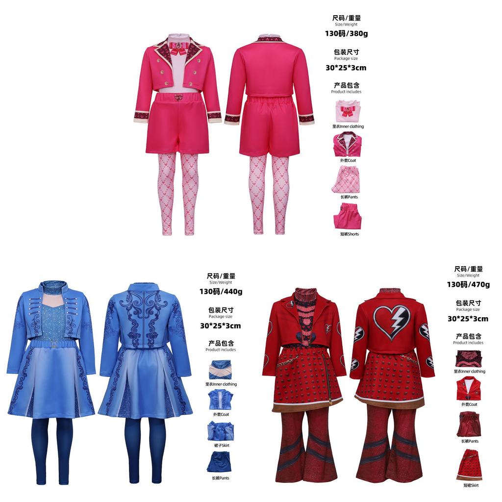 Descendants Wicked Wonderland Children Cosplay Costume For Halloween Stage Performance