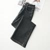 2024 Petite Women's High-Waisted Wide-Leg Jeans: New Autumn-Winter Slimming Straight-Leg Pants