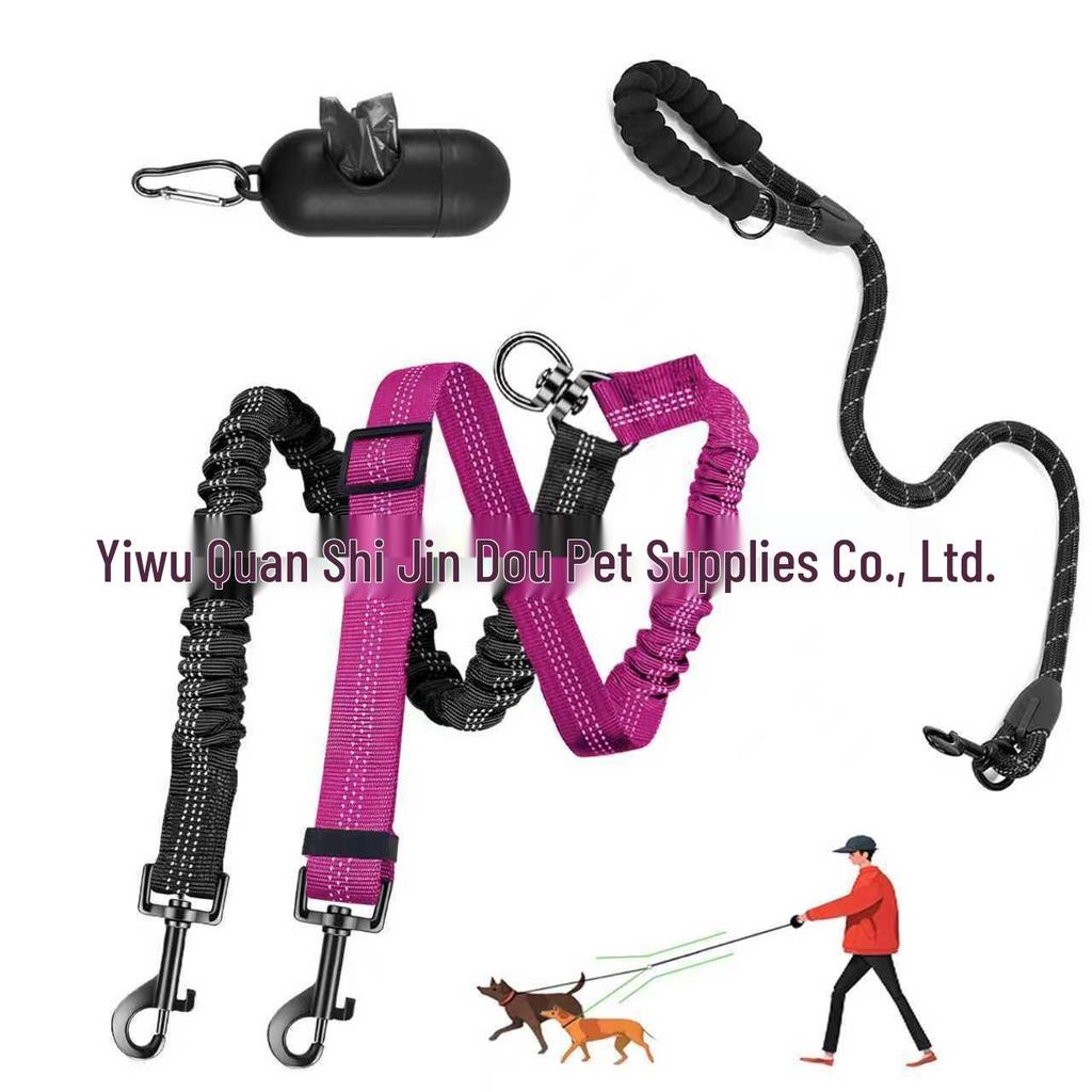 Automatic Retractable No-Choke Dog Leash for Walking Two Dogs