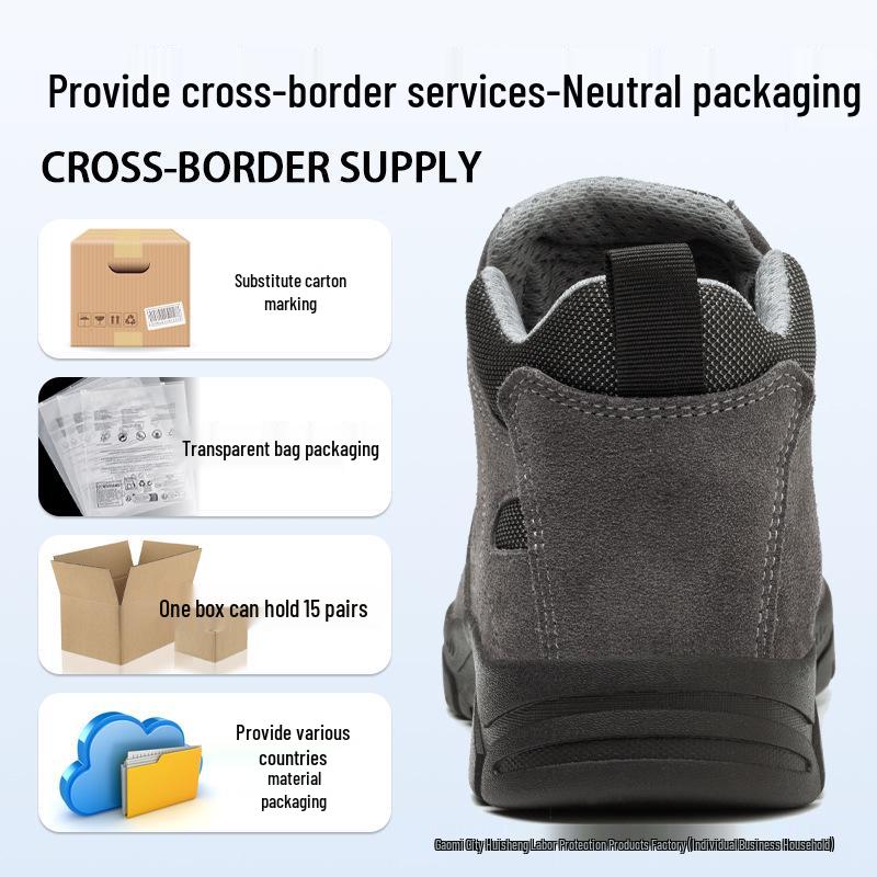 Heat & Spark-Resistant Suede Welding Shoes - Anti-Smash, Anti-Puncture, Wear-Resistant, Insulated Safety Footwear