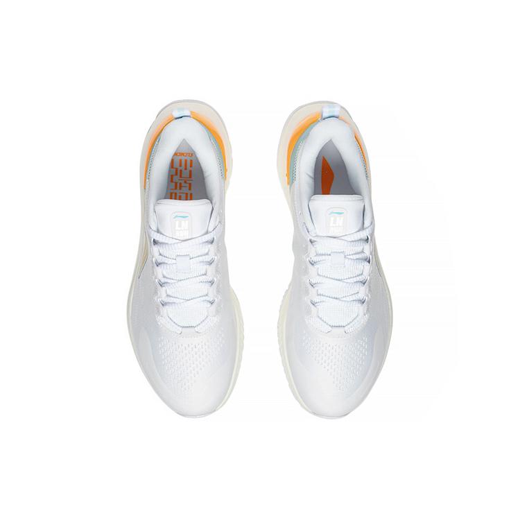 Li Ning YueYing Element Breathable And Lightweight Low top Running Shoes Men's White Blue Yellow ARHS007-1