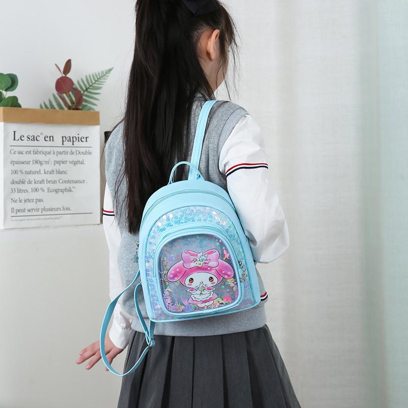Adorable Cartoon Pu Kids Backpack For Girls School Bag With Cute Kuromi Design
