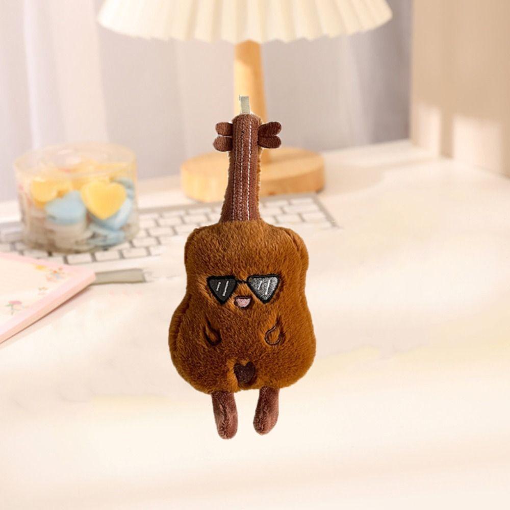 Musical Instrument Guitar Plush Key Rings Violin Guitar Plush Keychain  Car Key