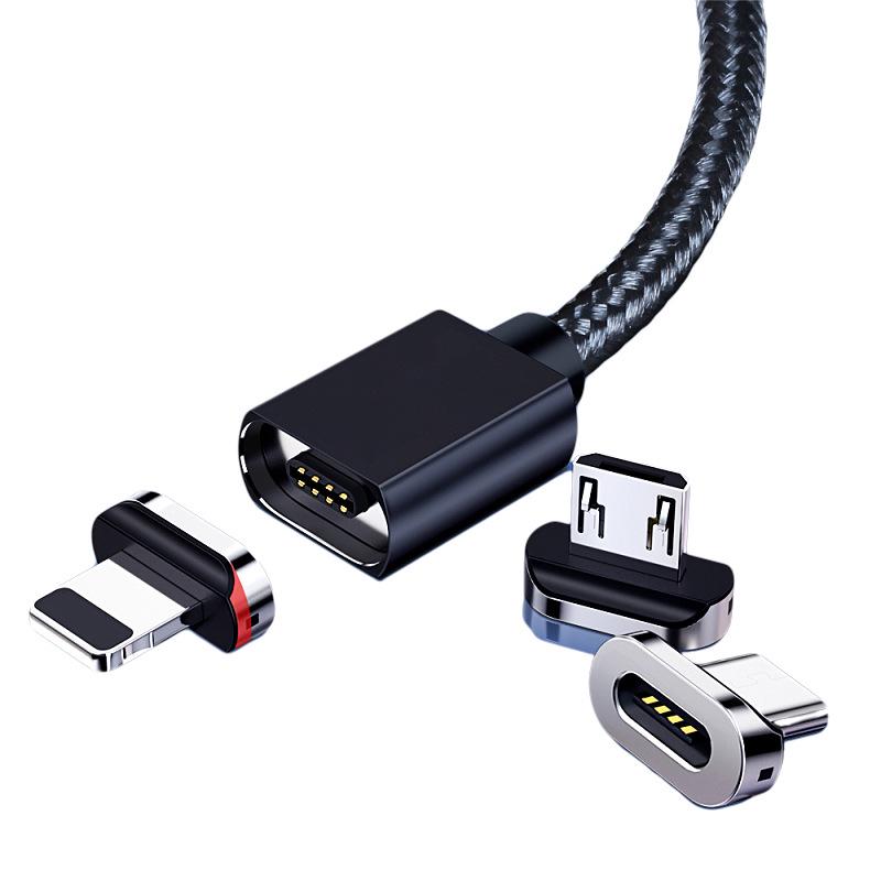 Magnetic Nylon Braided 3-in-1 Fast Charging Cable