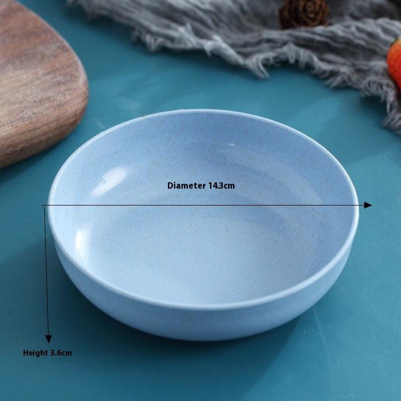 

5Pcs/Set Nordic Wheat Straw Plate Fruit Plate Vegetable Plate Tableware Plate синій