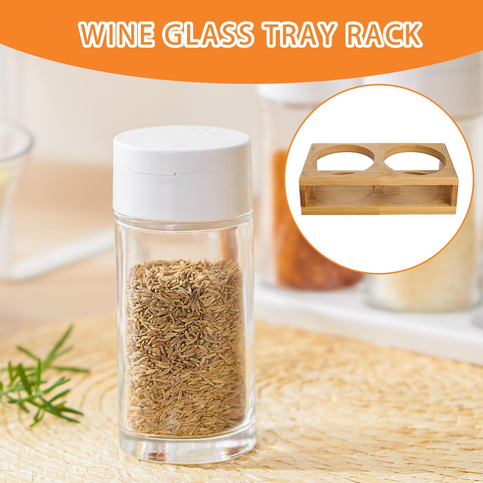 

Wine Glass Holder Beer Wine Glass Cup Holder 2 Hole Serving Tray Seasoning Jars Display Organization and Storage for Kitchen China Mainland