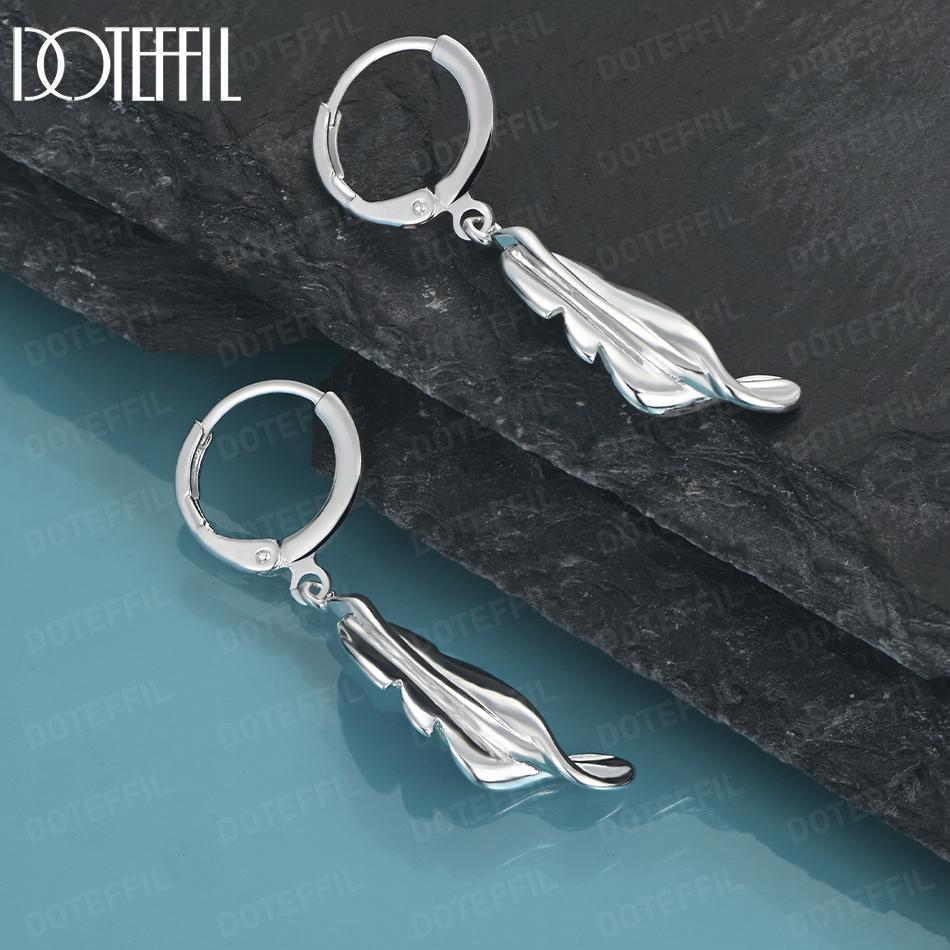 Cercei piercing cu frunze răsucite din argint 925 bijuterii de nuntă la modă