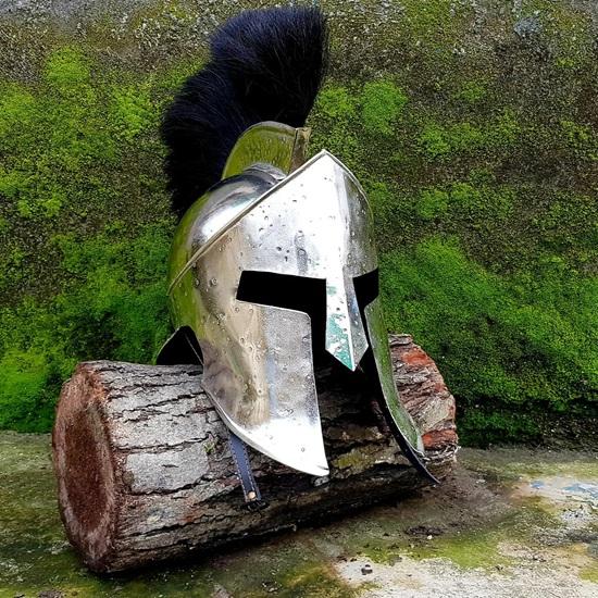 Silver Finish Spartan Helmet King Leonidas Helmet 300 Movie Great Spartan Warrior Helmet Gift
