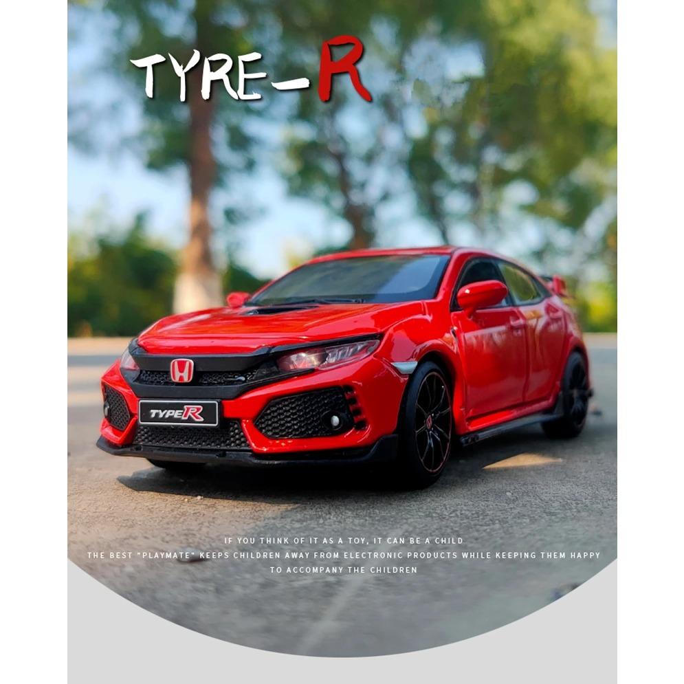 1/32 HONDA Civic Type R FK8 Legierung Automodell Druckguss Metall Spielzeug Fahrzeuge Automodell Simulation Sound Light Collection Kinder Spielzeug Geschenk