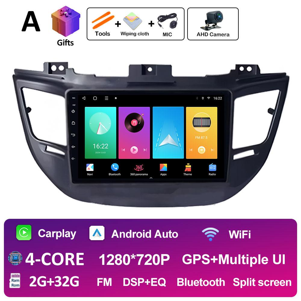 9 inch Android 14 For Hyundai Tucson IX35 3 2015 2016 2017 2018 Car Video Radio Multimedia Player QLED IPS Screen Head Unit WIFI