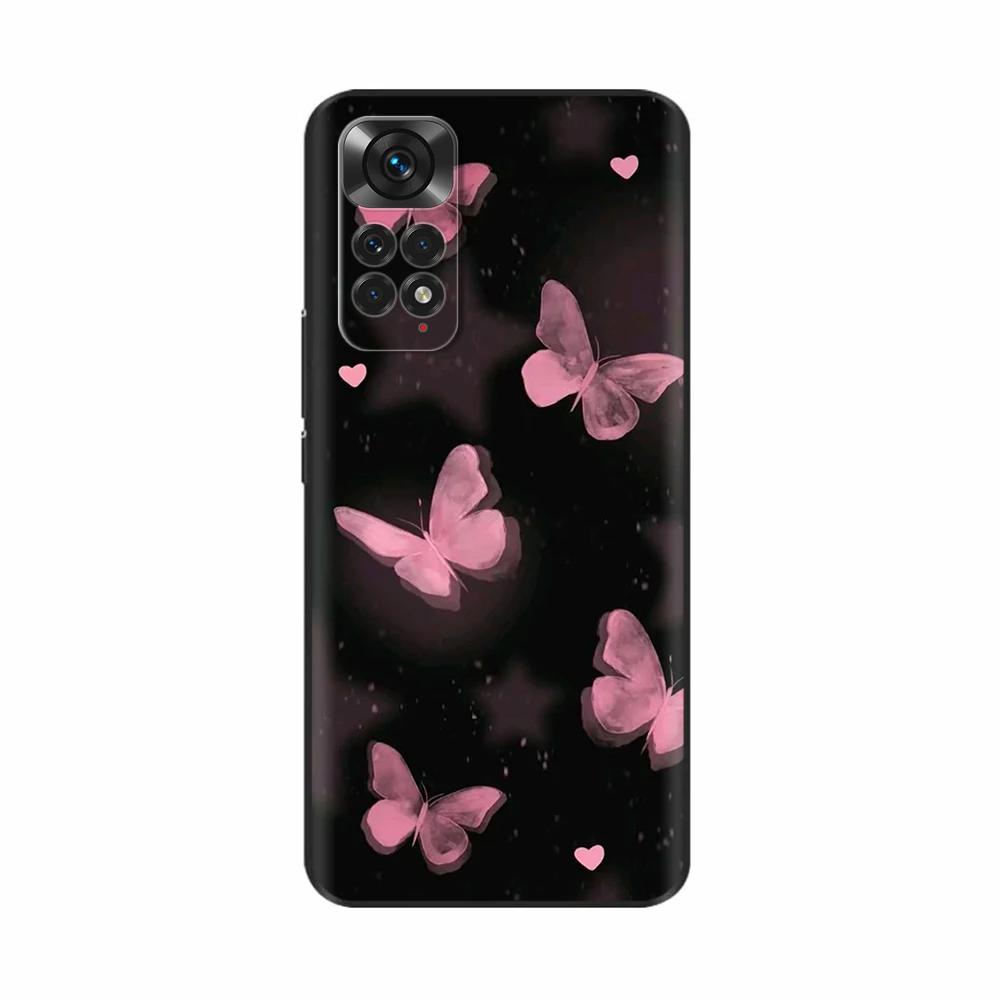 For Xiaomi Redmi Note 11 Case Note 11S Butterfly Soft Liquid Silicone Cover Full Protection Phone Case For Redmi Note 11s Note11