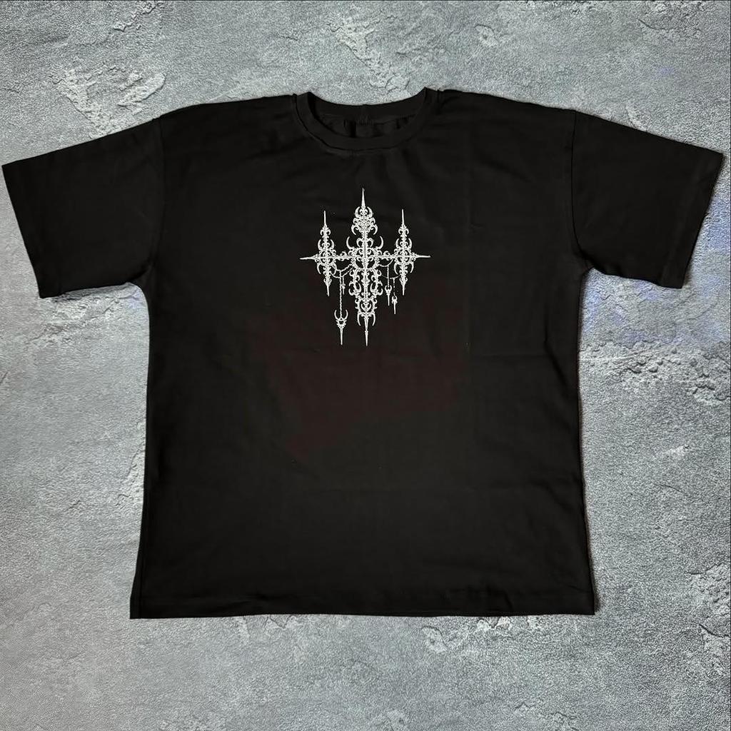 Y2K Dark Retro Skull Print Short Sleeve T-shirt