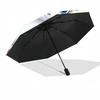 1pc Sturdy 8-Bone Auto Umbrella, Christmas Adorable Unicorn Umbrella, Digital Printed, Foldable Umbrella for On-the-Go Outdoor Use
