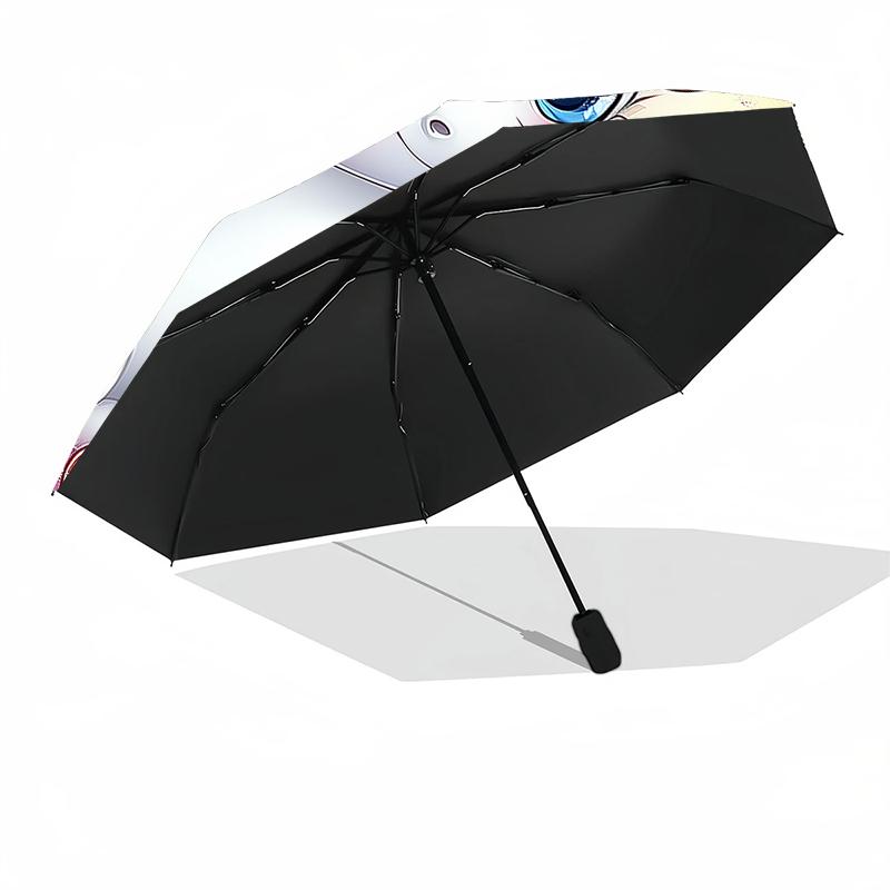 1pc Sturdy 8-Bone Auto Umbrella, Christmas Adorable Unicorn Umbrella, Digital Printed, Foldable Umbrella for On-the-Go Outdoor Use