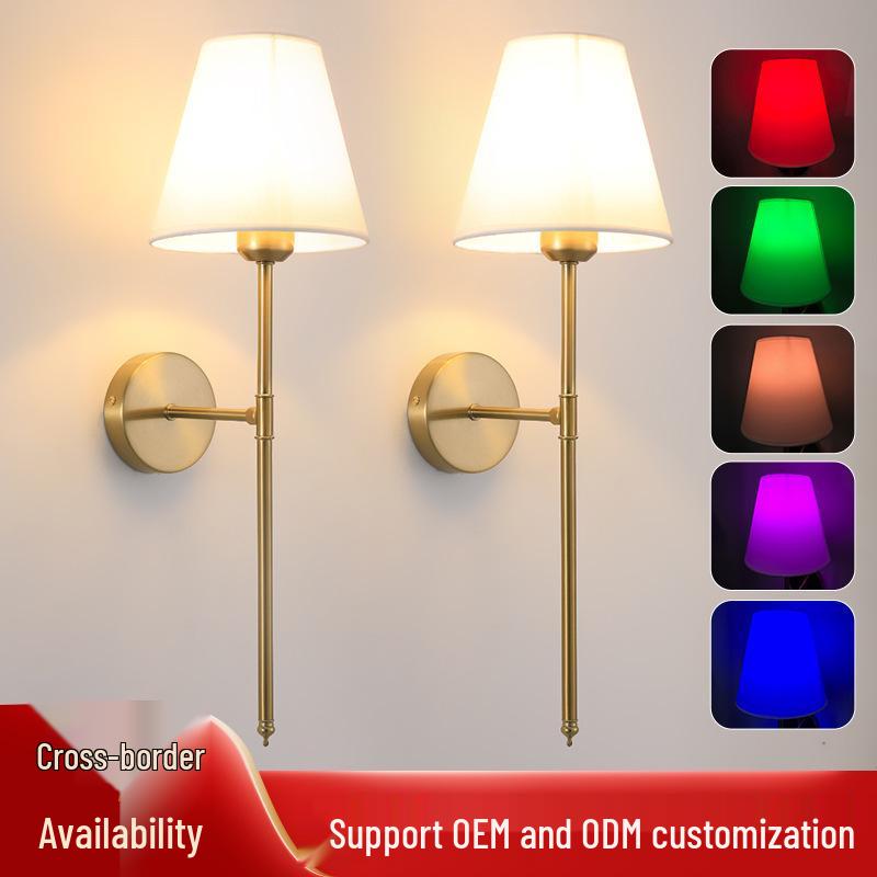 Wireless Indoor Wall Lamp with Detachable RGB Light Bulb, Remote Control, and Timer; Perfect for Living Room or Bedroom.