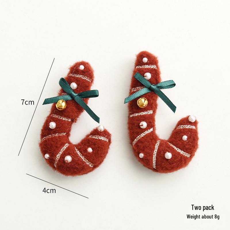 NUCHI Wool Felt Christmas Ornaments: Elk, Star, Snowman, Cane - DIY Decorations