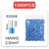 1000PCS Tubular Crimp Terminals Electrical Wire Cable Ferrules Connectors E0508 E7508 E1008 E1508 E2508 E4009 E6012 Ring Sleeve