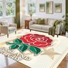 England Rugby Design Crystal Velvet Rug Soft Decorative Mat for Bedroom Entrance